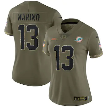 womens nike dan marino olive miami dolphins 2022 salute to 